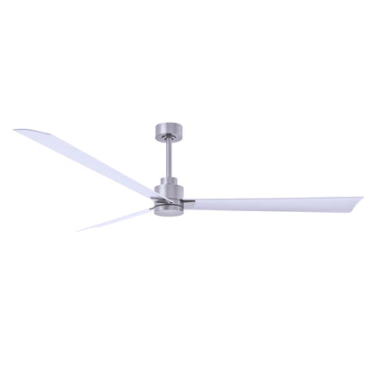 Alessandra 3 Blade Ceiling Fan - No Light - 72" / Brushed Nickel / Matte White