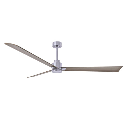 Alessandra 3 Blade Ceiling Fan - No Light - 72" / Brushed Nickel / Gray Ash
