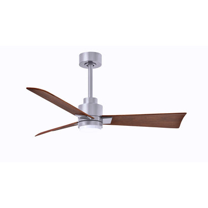 Alessandra 3 Blade Ceiling Fan With Light - 42" / Brushed Nickel / Walnut