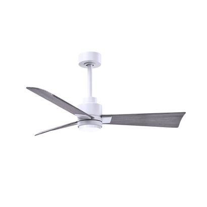 Alessandra 3 Blade Ceiling Fan With Light - 42" / Matte White / Barn Wood
