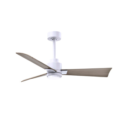 Alessandra 3 Blade Ceiling Fan With Light - 42" / Matte White / Gray Ash