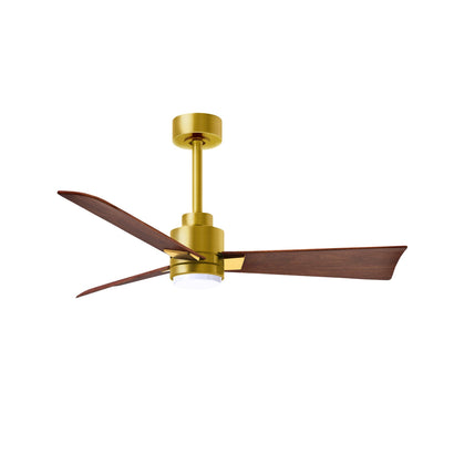 Alessandra 3 Blade Ceiling Fan With Light - 42" / Brushed Brass / Walnut