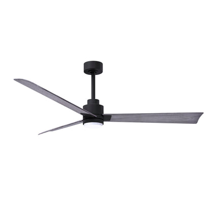 Alessandra 3 Blade Ceiling Fan With Light - 56" / Matte Black / Barn Wood