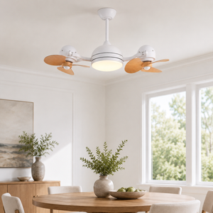 DUO Dual Head Ceiling Fan - two adjustable fan heads for directional airflow 