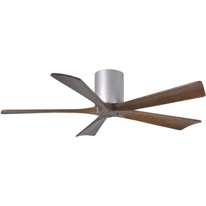 Irene 5 Blade Hugger Ceiling fan - 52" / Brushed Nickel / Walnut Tone