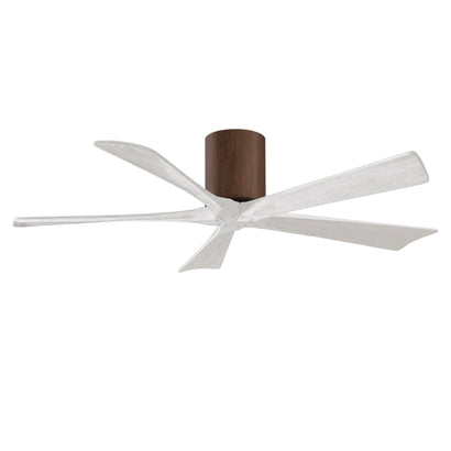 Irene 5 Blade Hugger Ceiling fan - 52" / Walnut Tone / Matte White
