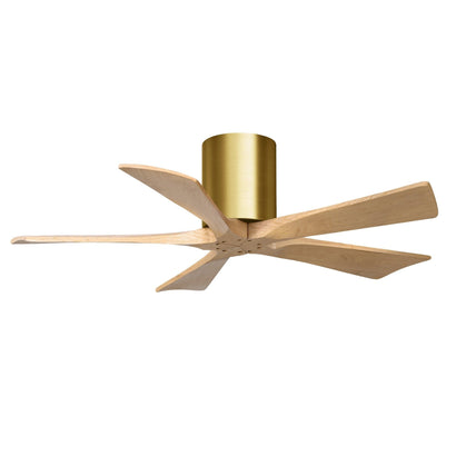 Irene 5 Blade Hugger Ceiling fan - 42" / Brushed Brass / Light Maple