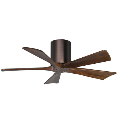Irene 5 Blade Hugger Ceiling fan - 42" / Brushed Bronze / Walnut Tone