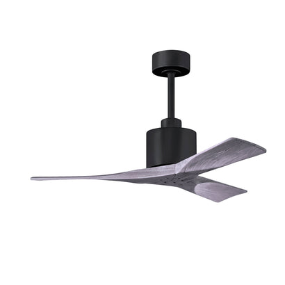 Nan 6-Speed Ceiling Fan in Wood Blades - 42" / Matte Black / Barnwood Tone