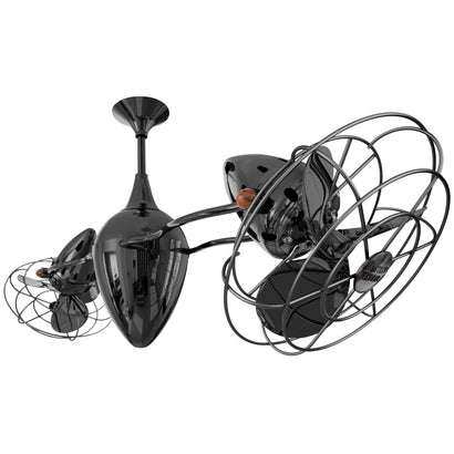 Ar Ruthiane Dual Rotational Ceiling Fan - Metal Blades - 46" / Black Nickel