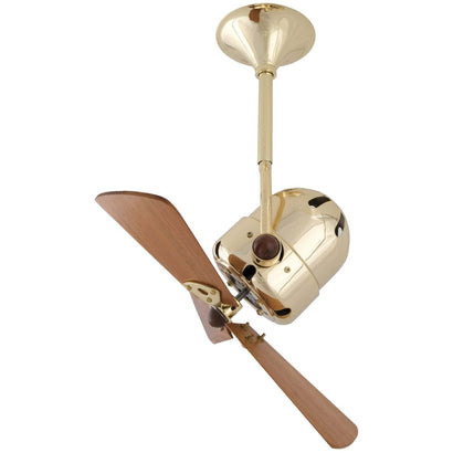 Bianca Directional Ceiling Fan - Wood Blades - 16" / Brushed Brass