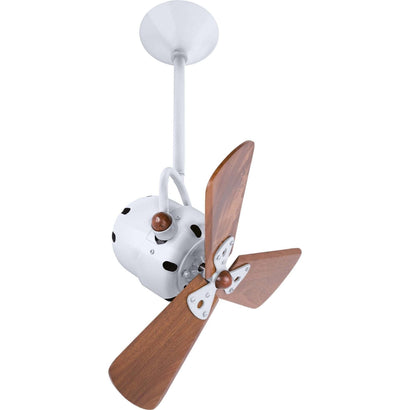 Bianca Directional Ceiling Fan - Wood Blades - 16" / Gloss White