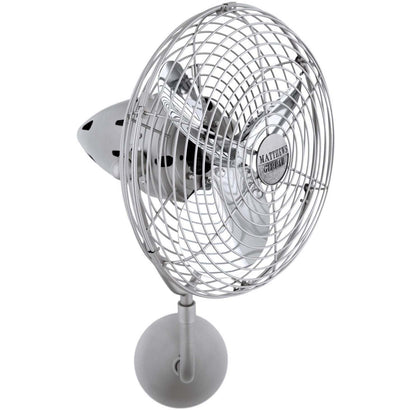 Bruna Parede Wall Fan - 13" / Brushed Nickel