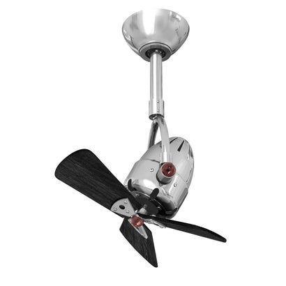Diane Ceiling Fan - Polished Chrome / Wood - Matte Black