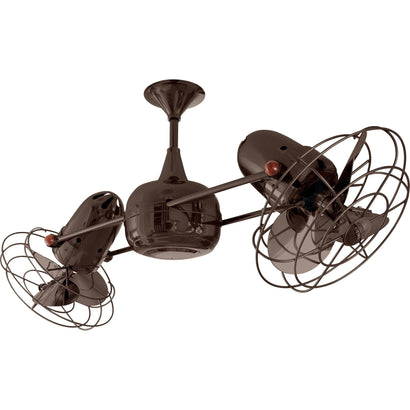 Duplo Dinamico Dual Ceiling Fan - Metal Blades - 39" / Bronzette