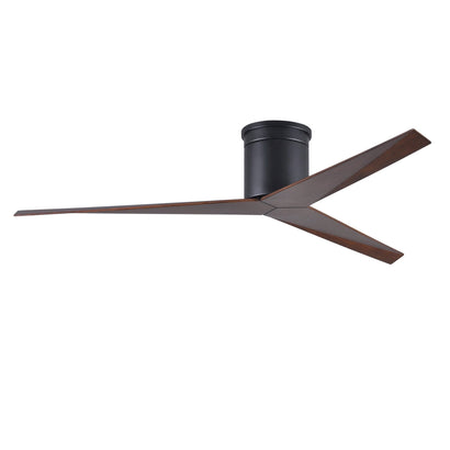 Eliza Flushmount Fan - Matte Black / Walnut Tone