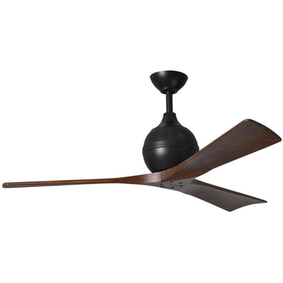 Irene 3 Blade Ceiling Fan - 52" / Matte Black / Walnut Tone