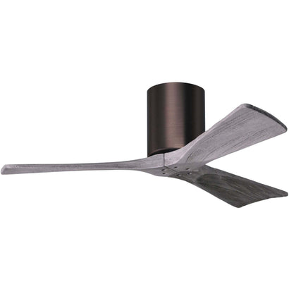 Irene 3 Blade Hugger Ceiling Fan / No Light - 42" / Brushed Bronze / Barnwood Tone