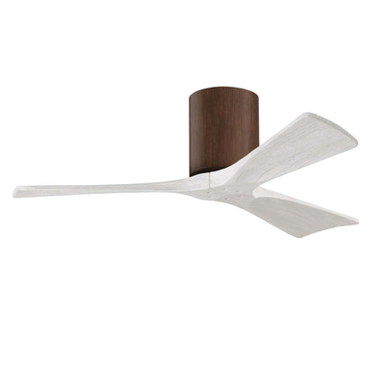 Irene 3 Blade Hugger Ceiling Fan / No Light - 42" / Walnut / Matte White