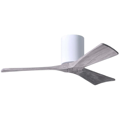Irene 3 Blade Hugger Ceiling Fan / No Light - 42" / Gloss White / Barnwood Tone