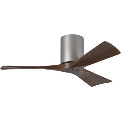 Irene 3 Blade Hugger Ceiling Fan / No Light - 42" / Brushed Nickel / Walnut Tone