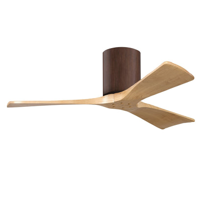 Irene 3 Blade Hugger Ceiling Fan / No Light - 42" / Walnut / Light Maple