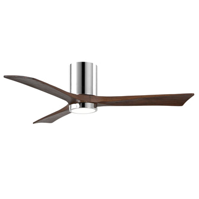 Irene 3 Blade Hugger Ceiling Fan with Light - 52" / Polished Chrome / Walnut Tone