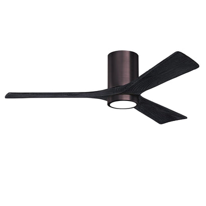 Irene 3 Blade Hugger Ceiling Fan with Light - 52" / Brushed Bronze / Matte Black