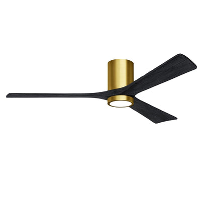 Irene 3 Blade Hugger Ceiling Fan with Light - 60" / Brushed Brass / Matte Black
