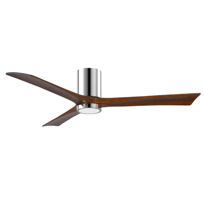 Irene 3 Blade Hugger Ceiling Fan with Light - 60" / Polished Chrome / Walnut Tone