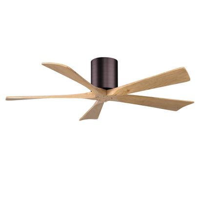 Irene 5 Blade Hugger Ceiling fan - 52" / Brushed Bronze / Light Maple