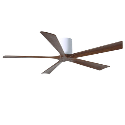 Irene 5 Blade Hugger Ceiling fan - 60" / Gloss White / Walnut Tone