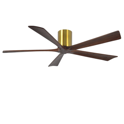 Irene 5 Blade Hugger Ceiling fan - 60" / Brushed Brass / Walnut Tone