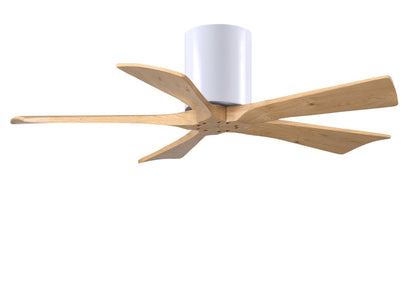 Irene 5 Blade Hugger Ceiling fan - 42" / Gloss White / Light Maple