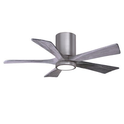 Irene 5 Blade Hugger Ceiling fan with Light Kit - 42" / Brushed Pewter / Barnwood Tone