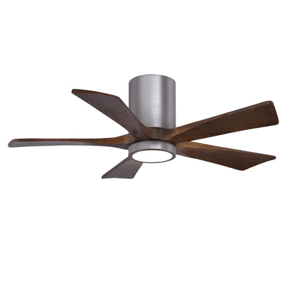 Irene 5 Blade Hugger Ceiling fan with Light Kit - 42" / Brushed Pewter / Walnut Tone
