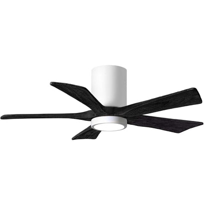 Irene 5 Blade Hugger Ceiling fan with Light Kit - 42" / Gloss White / Matte Black