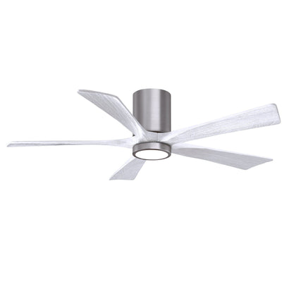 Irene 5 Blade Hugger Ceiling fan with Light Kit - 52" / Brushed Pewter / Matte White