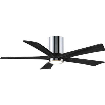 Irene 5 Blade Hugger Ceiling fan with Light Kit - 52" / Polished Chrome / Matte Black