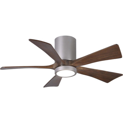 Irene 5 Blade Hugger Ceiling fan with Light Kit - 42" / Brushed Nickel / Walnut Tone