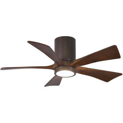 Irene 5 Blade Hugger Ceiling fan with Light Kit - 42" / Textured Bronze / Walnut Tone