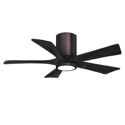 Irene 5 Blade Hugger Ceiling fan with Light Kit - 42" / Brushed Bronze / Matte Black