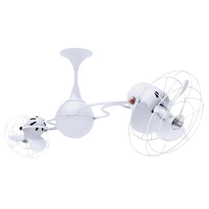 Italo Ventania Rotational Dual Ceiling Fan - Metal Blades - Gloss White