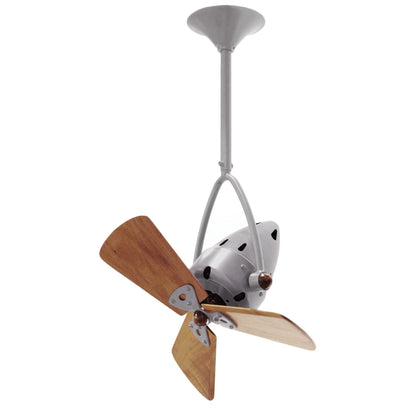 Jarold Direcional Ceiling Fan - Wood Blades - Brushed Nickel (damp rated)