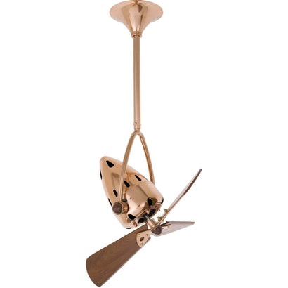 Jarold Direcional Ceiling Fan - Wood Blades - Polished Copper