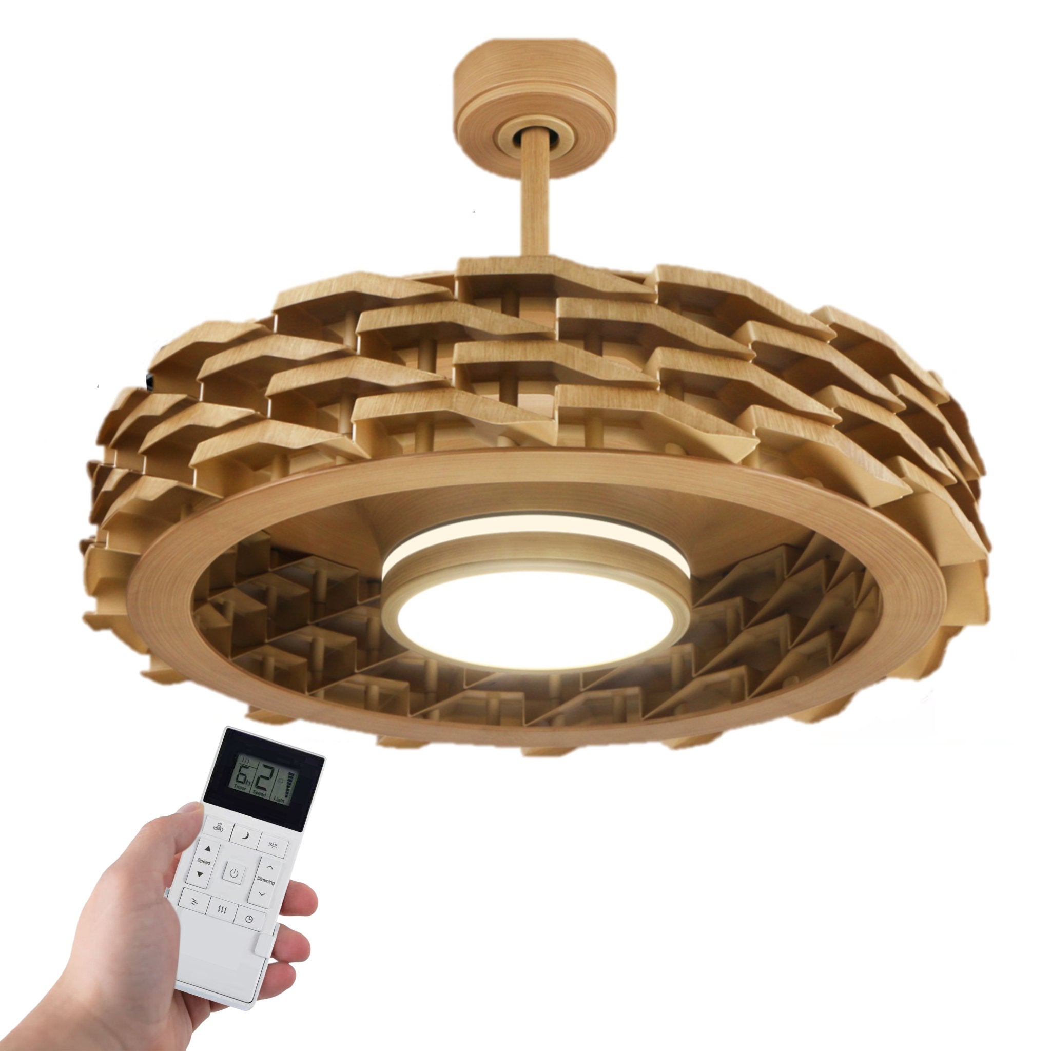 LUMIO Bladeless Ceiling Fan, 6 Speeds with Dimmable LED Light - Image 1