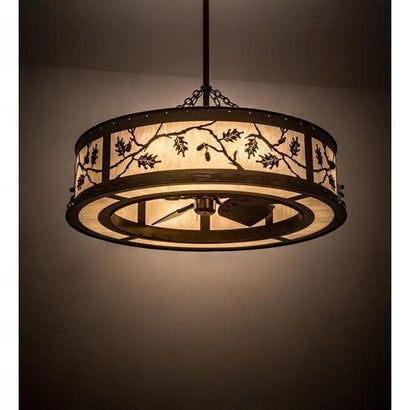 Meyda Tiffany 45" Wide Oak Leaf &amp; Acorn Chandel-Air Ceiling Fan - 197416