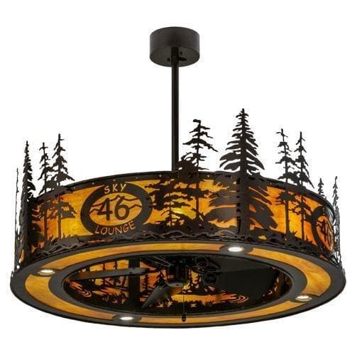 Meyda Tiffany 45"W Tall Pines Custom Logo Up and Downlight LED Chandel-Air Ceiling Fan - 146112 - Image 1