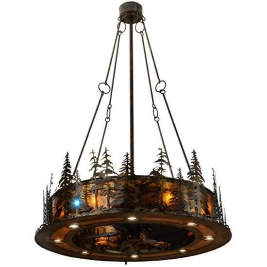 Meyda Tiffany 48"W Tall Pines W/Uplights W/LED Spotlight Chandel-Air Ceiling Fan - 137589 - Image 1