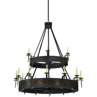 Meyda Tiffany 74"W Costello 18 LT Two Tier Chandel-Air Ceiling Fan.. - 134750